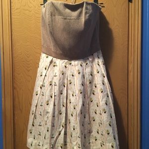 Lightly boned strapless nautical dress